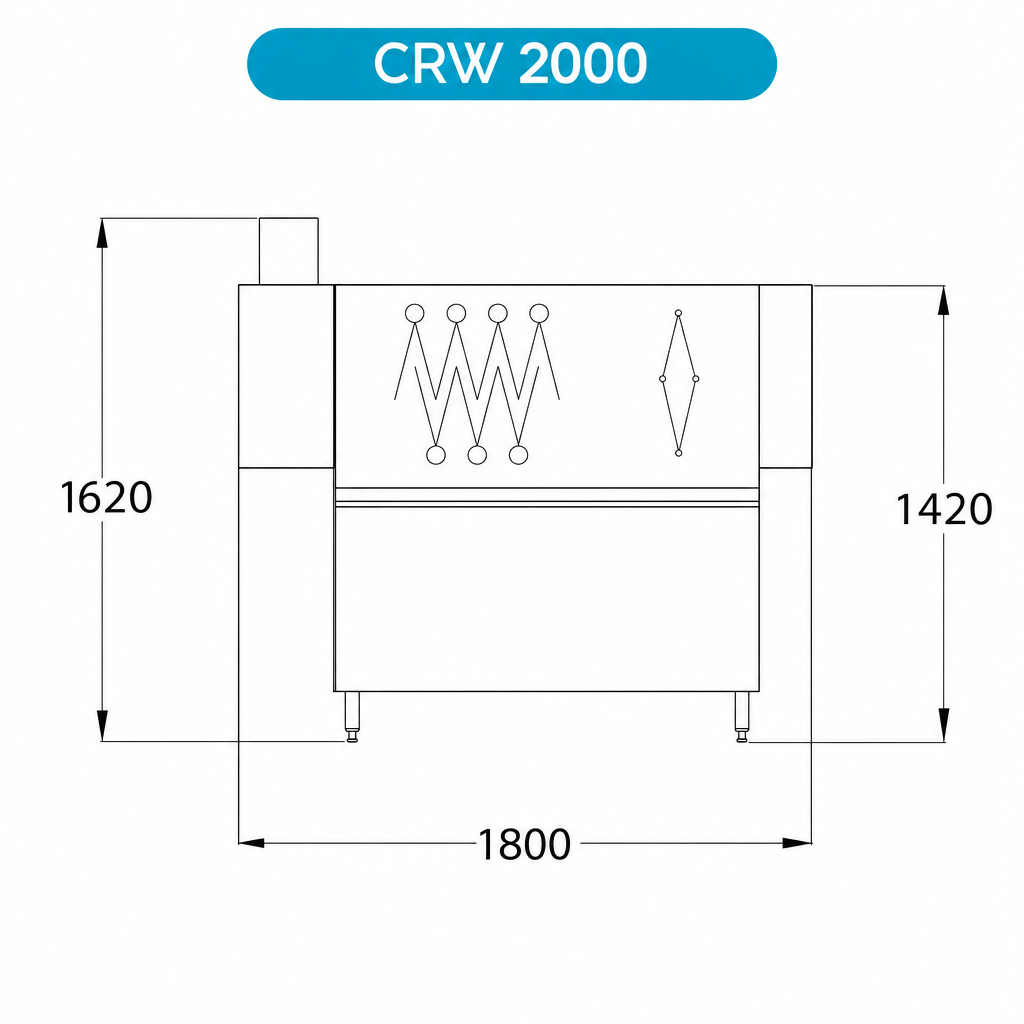 Korbdurchlaufspülmaschine CRW2000 – Basisausführung