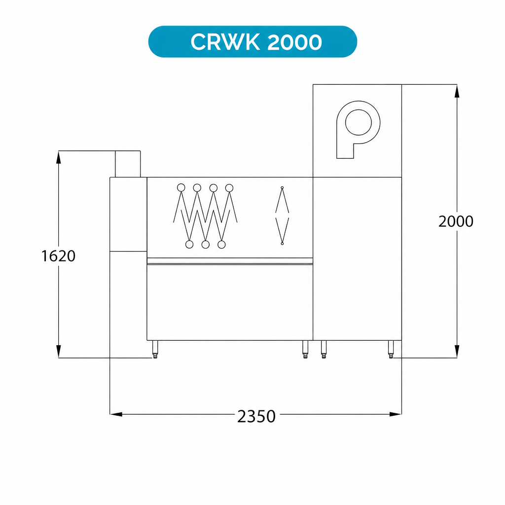 Korbdurchlaufspülmaschine CRWK2000 – mit Trocknung