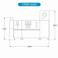 Korbdurchlaufspülmaschine CRWK3000 – mit Vorwäsche und Trocknung