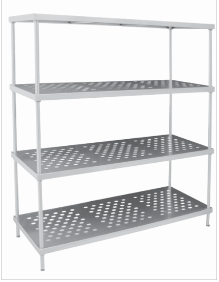 CRYSTAL demontierbares Stapelregal aus Edelstahl– 4 Etagen
