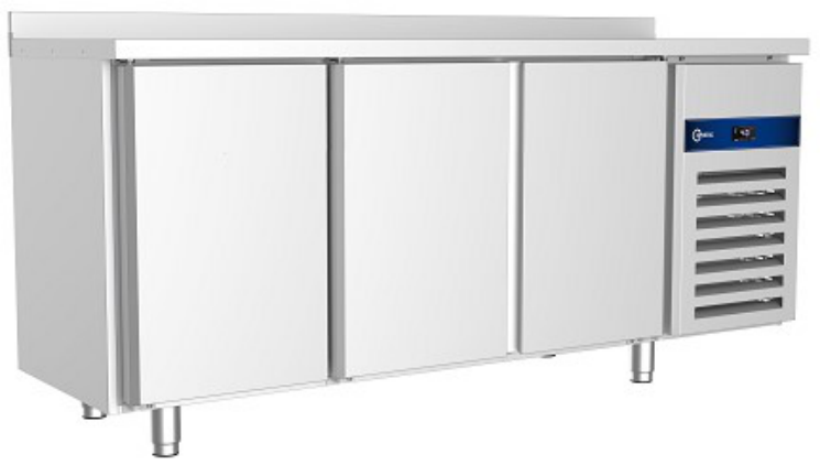 CRYSTAL Kühltisch mit 3 Türen mit Aufkantung