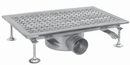 Edelstahl Bodenablauf 300x300mm flache Ausführung mit  seitlichem Ablauf - Ø 70mm
