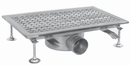 Edelstahl Bodenablauf 500x300mm flache Ausführung mit  seitlichem Ablauf - Ø 70mm