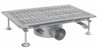 Edelstahl Bodenablauf 500x300mm flache Ausführung mit  seitlichem Ablauf - Ø 70mm