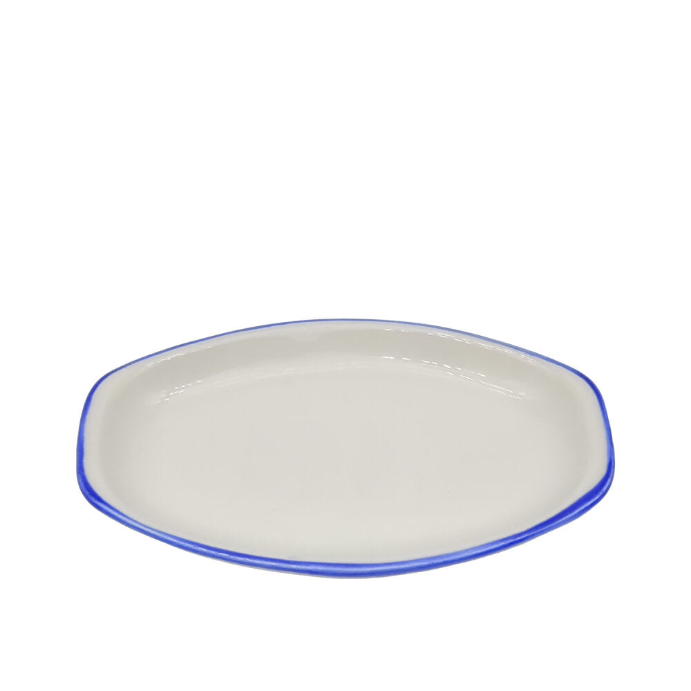Riva Teller oval flach Blau 180 mm