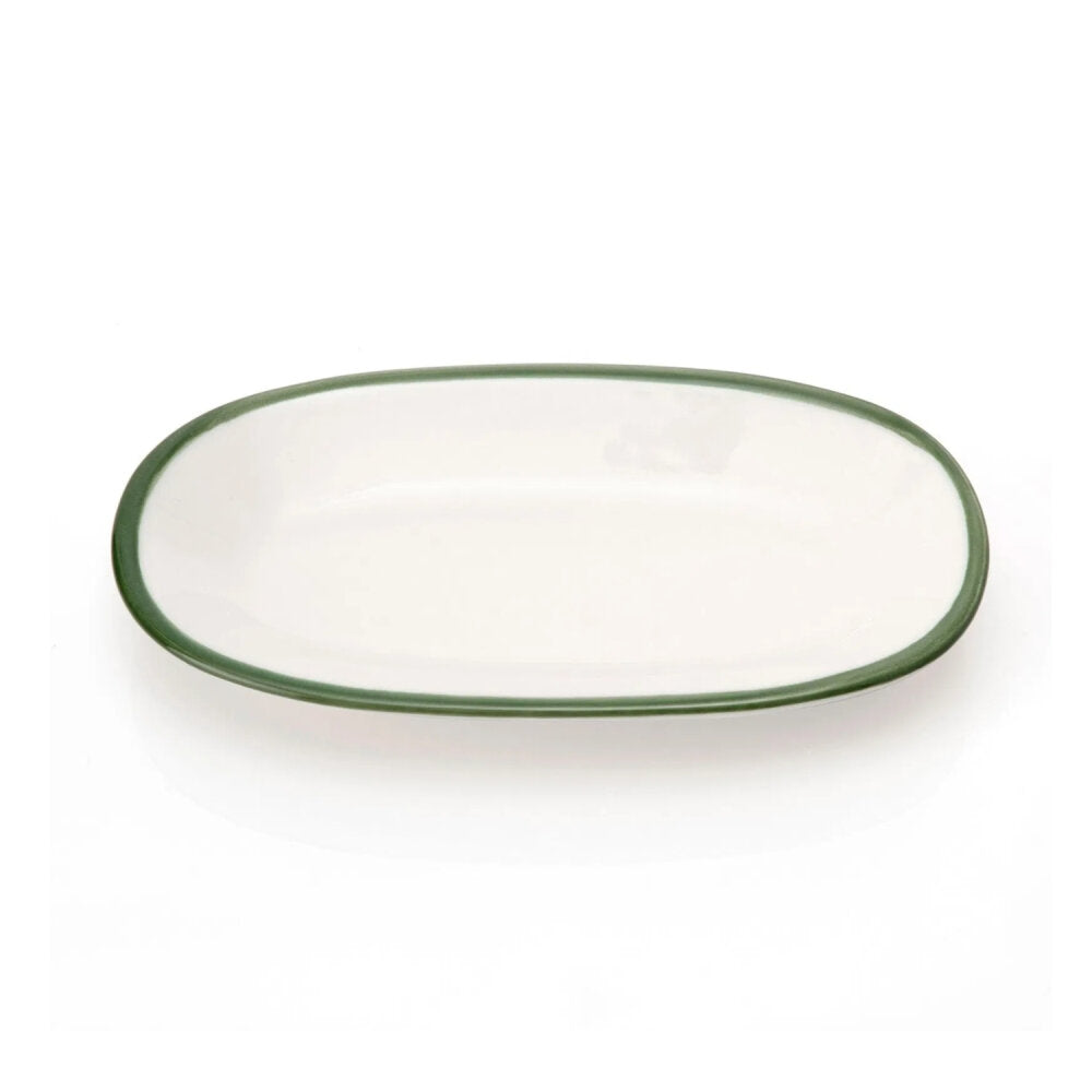 Riva Teller oval flach Grün 190 x 110 mm