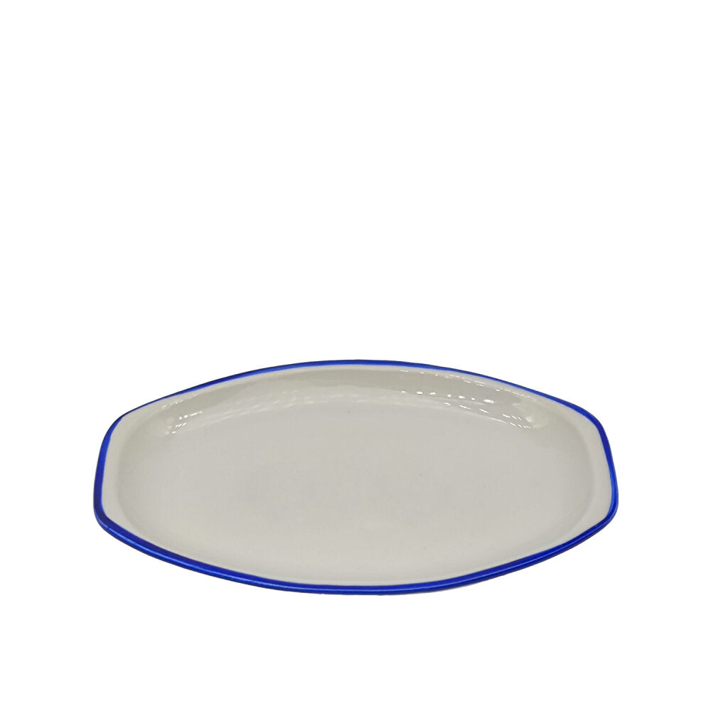 Riva Teller oval flach Blau 220 mm