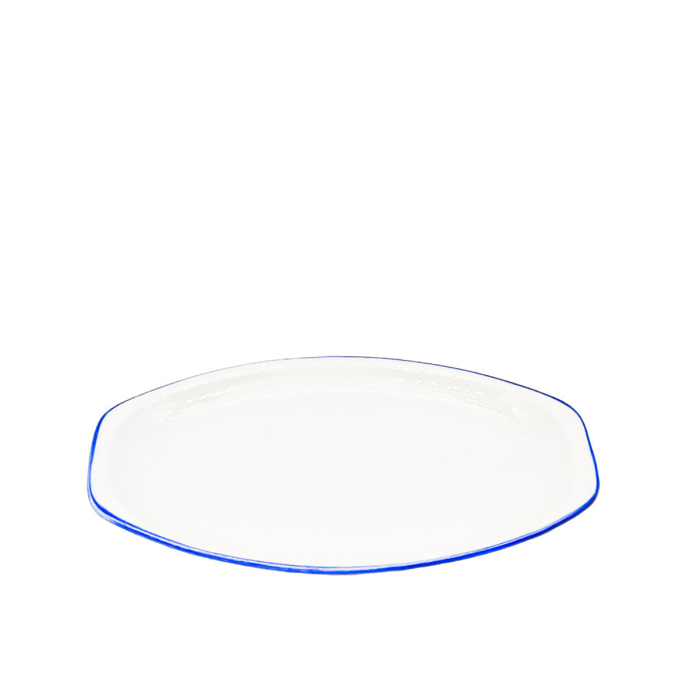 Riva Teller oval flach Blau 290 mm