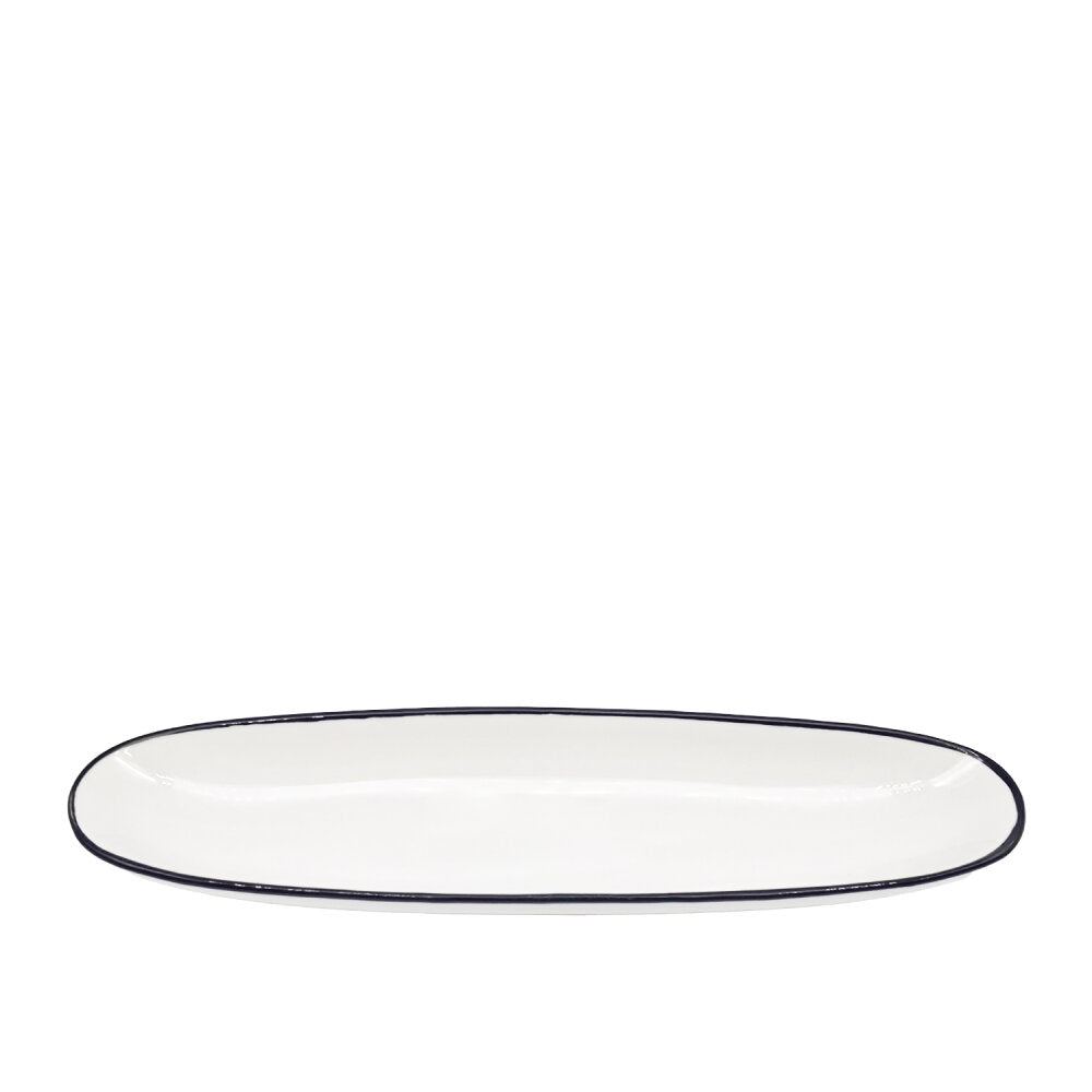 Riva Teller oval flach Schwarz 320 x 95 mm