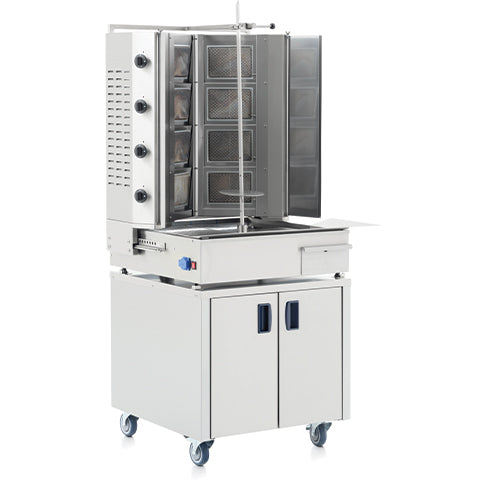 V-Dönergrill mit 10 Brennern mit Untermotor UMDO10_MA